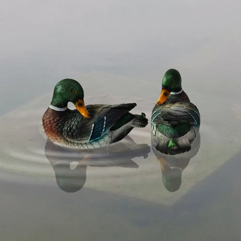 

Wild Duck Ornament Realistic Mandarin Duck Statue Floating Cute Swan Sculpture Resin Artificial Duck Statue Fish Tank