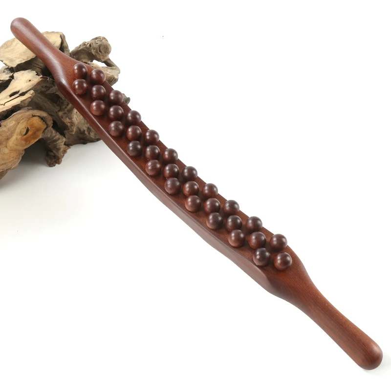 قضيب تدليك من خشب الزان لكامل الجسم، تجريف الزوال، تدليك البطن، عصا دفع العضلات ودفع الظهر #5