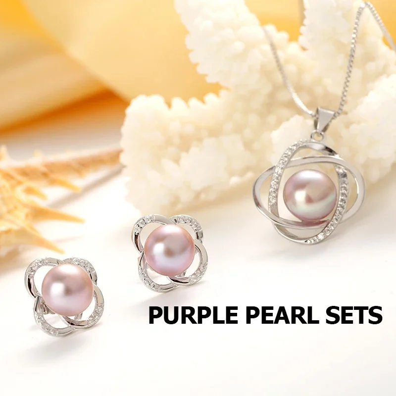 Najwyższej jakości Trendy krzyż 925 Sterling Silver Jewelry Sets naszyjnik i kolczyki Big Pearl wisiorek kolczyki dla kobiet prezent