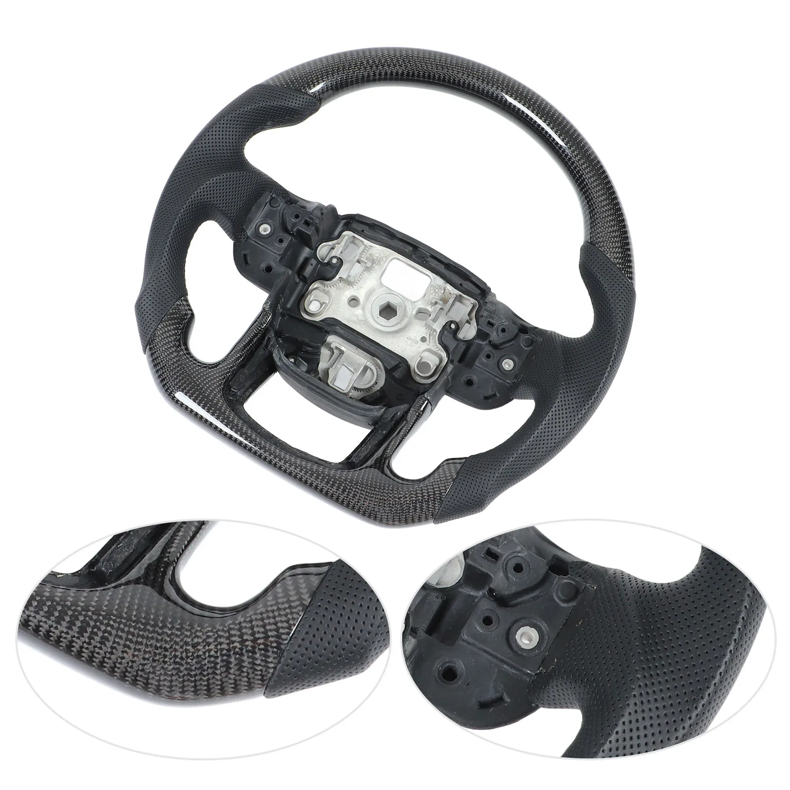 Custom Carbon Fiber Steering Wheel Perforated Leather Replacement for Land Rover Range Rover Sport L494 2014‑2022