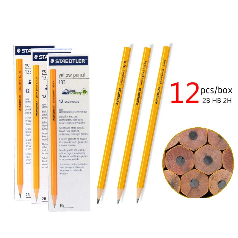 

STAEDTLER 134 Pencil With Eraser Pencils HB/2B School Stationery Office Supplies Drawing Sketch Pencil Student Art Supply 12pcs