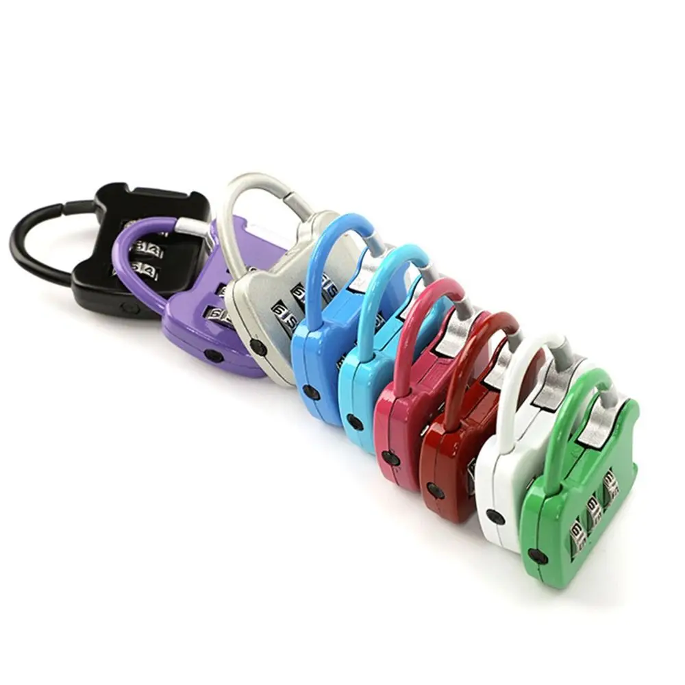 3 Dial Digit Password Lock Travel Dormitory Cabinet  Lock Portable Mini Combination Lock Backpack Zipper Lock Luggage Padlock