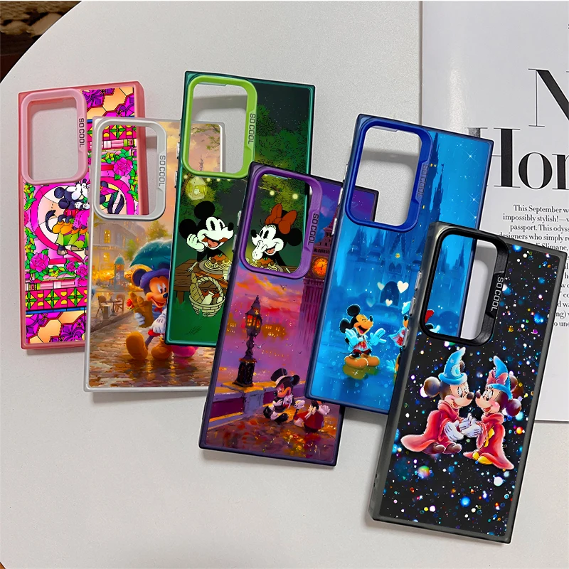 Matte Colorful Case For Samsung Galaxy A54 A53 A52 A14 A13 A12 A34 A33 A23 A32 A50 A21s A71 Disney Mickey Minnie Love Painting