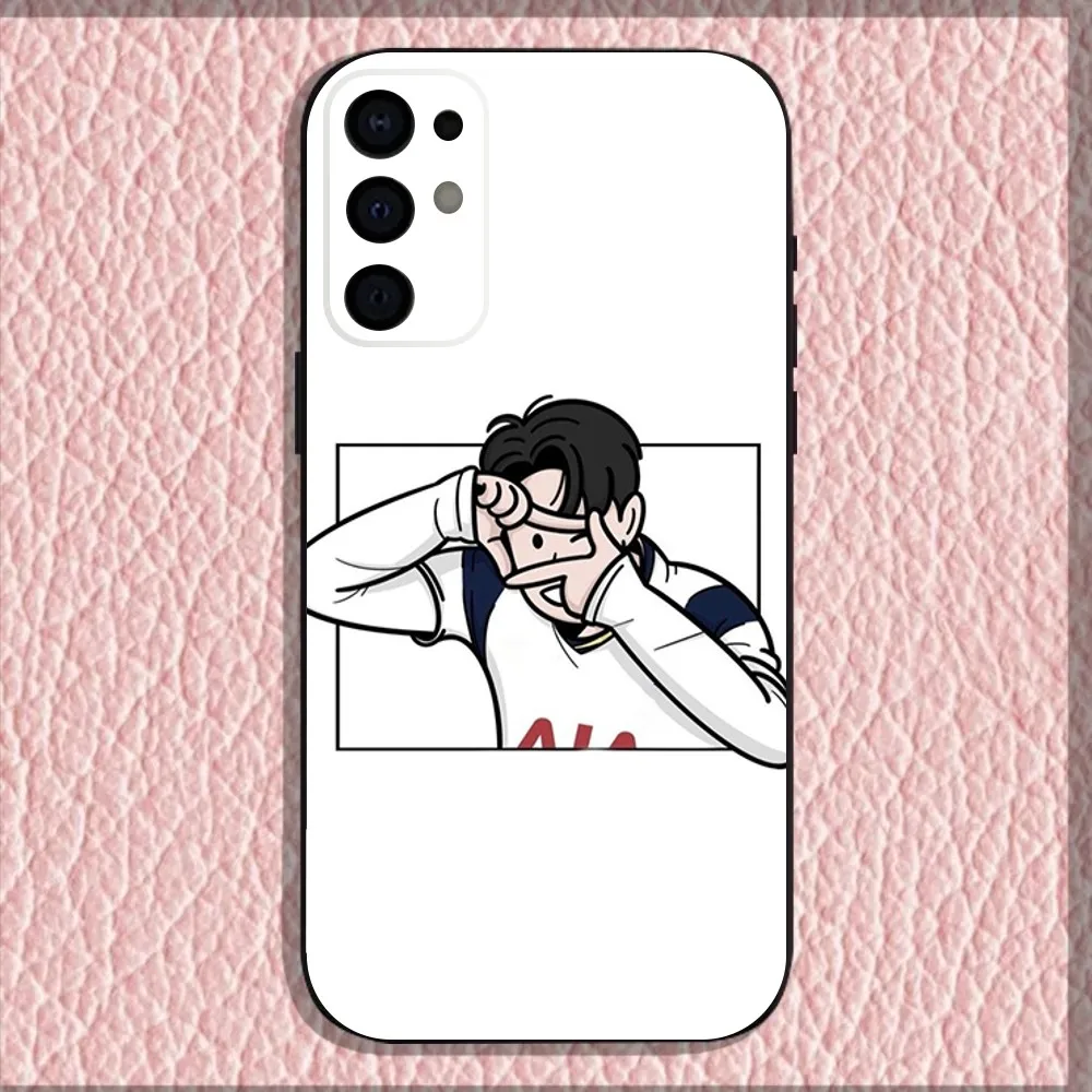 حافظة هاتف كرة القدم S-Son H-Heung-minS لهاتف سامسونج S25، S24، S21، S22، S23، S30، Ultra، S20، Plus، Fe، Lite، Note، 10,9,5G غطاء أسود