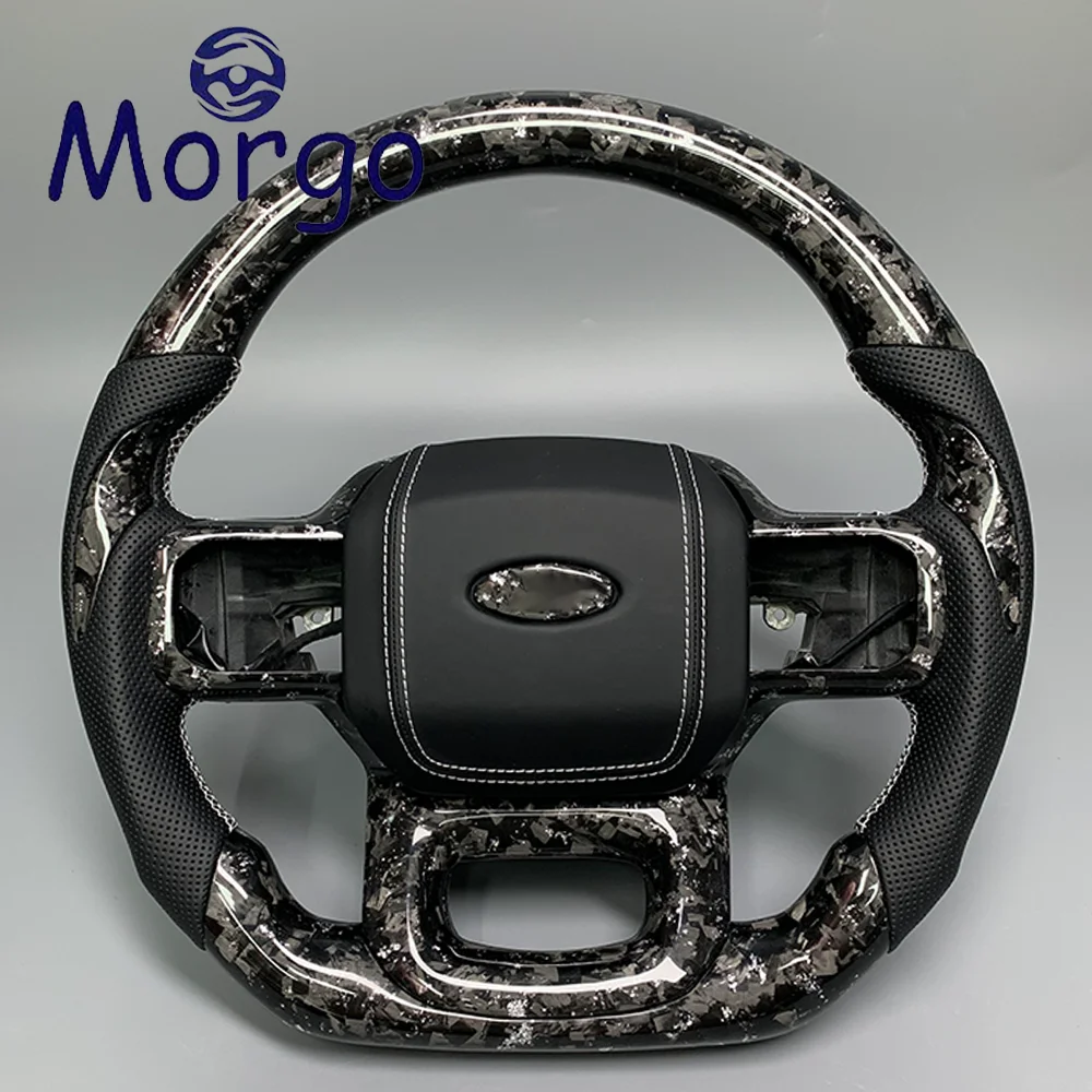 Racing style design for Ford custom LED carbon fiber steering wheel suit for Raptor F150 F250 F350 R XL XLT Shelby 2021-2025