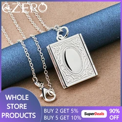 925 Sterling Silver 18-30 Inch Chain Square Photo Frame Pendant Necklace For Women Man Wedding Party classic fashion Jewelry