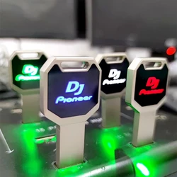 Free Custom LOGO LED Light Metal Key Model USB2.0 Flash Drive 8GB 16GB 32GB 64GB 128GB 256GB