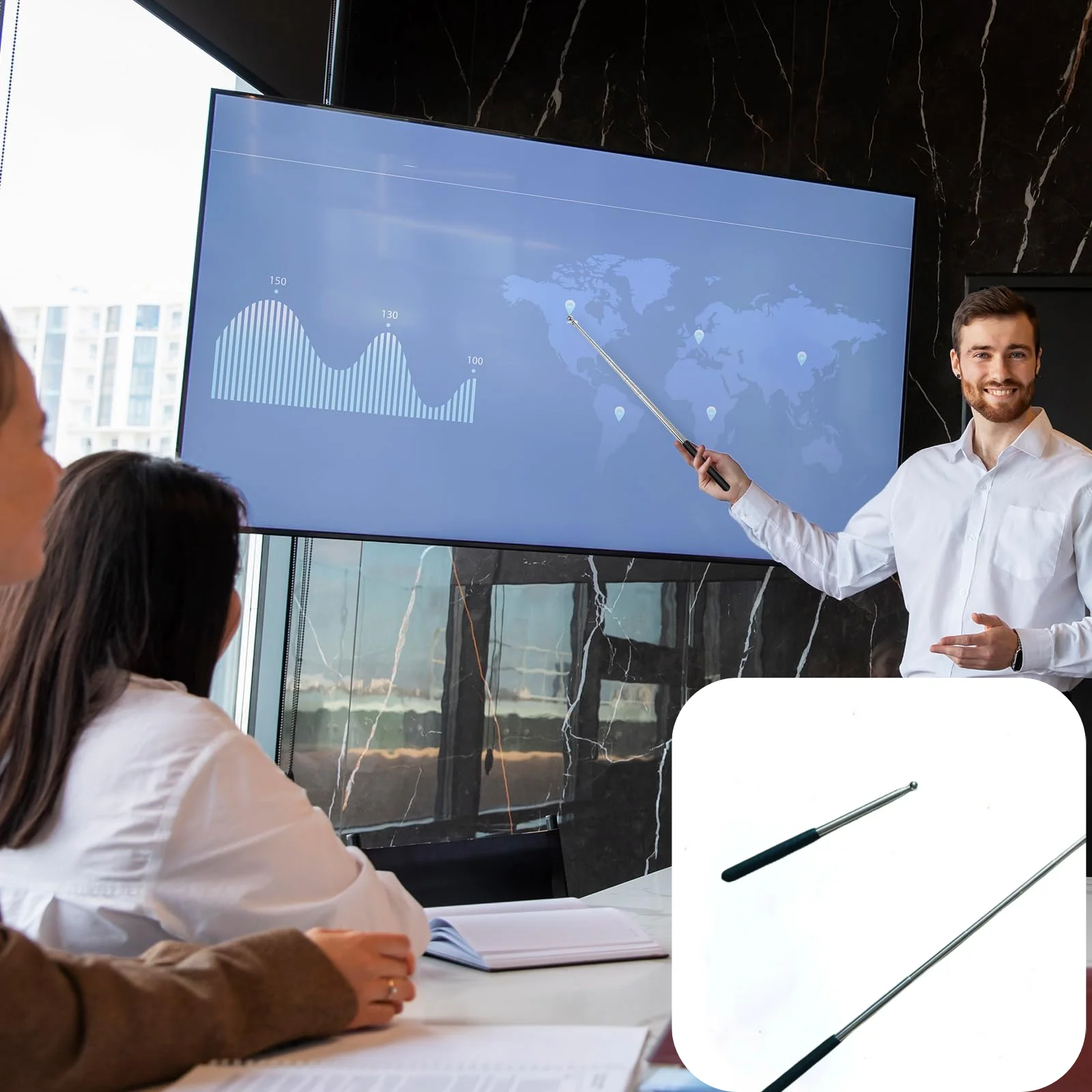 

Extendable Hand Pointer Teacher Pointer Stick Elescopic Retractable Pointer School Office Stationery Whiteboard Pointer Pen