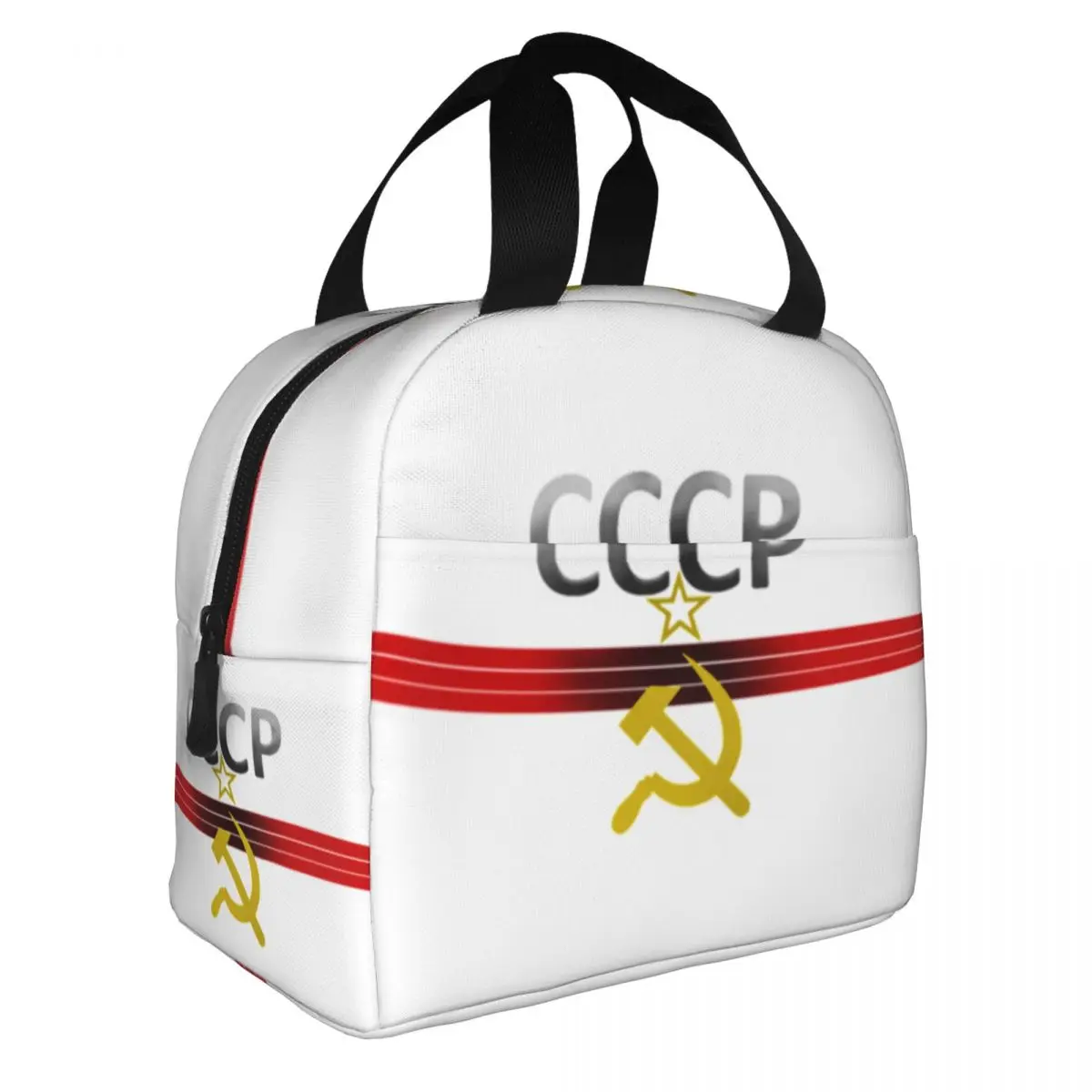 Russia Flag USSR Soviet Union Hammer Sickle CCCP Insulated Lunch Bag for Outdoor Picnic Resuable Thermal Cooler Bento Box