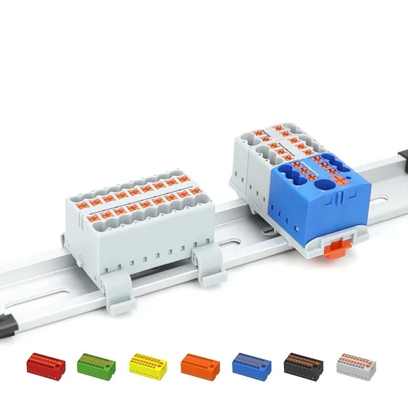 Distribution Block PTFIX 2.5mm² 2/4/6/7/12/13/18/19 Connection Push-in Electric Power Terminal Block Connector Mount on Din Rail