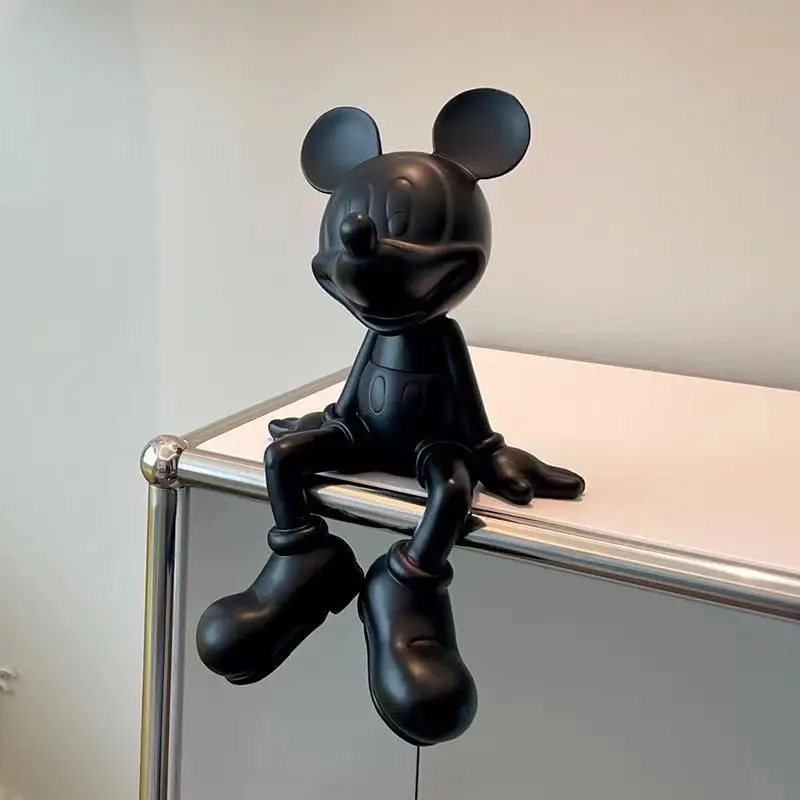 Disney Large Mickey Mouse Sitting Resin Movable Statue Series Model Statue Doll Home Bedroom Decoration Collection Model Gift