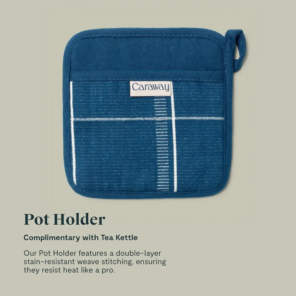 غلاية شاي مبتكرة بسعة 2 لتر - وعاء شاي متين من الفولاذ المقاوم للصدأ - غليان سريع، مظهر موقد - غير سام، PTFE & #5