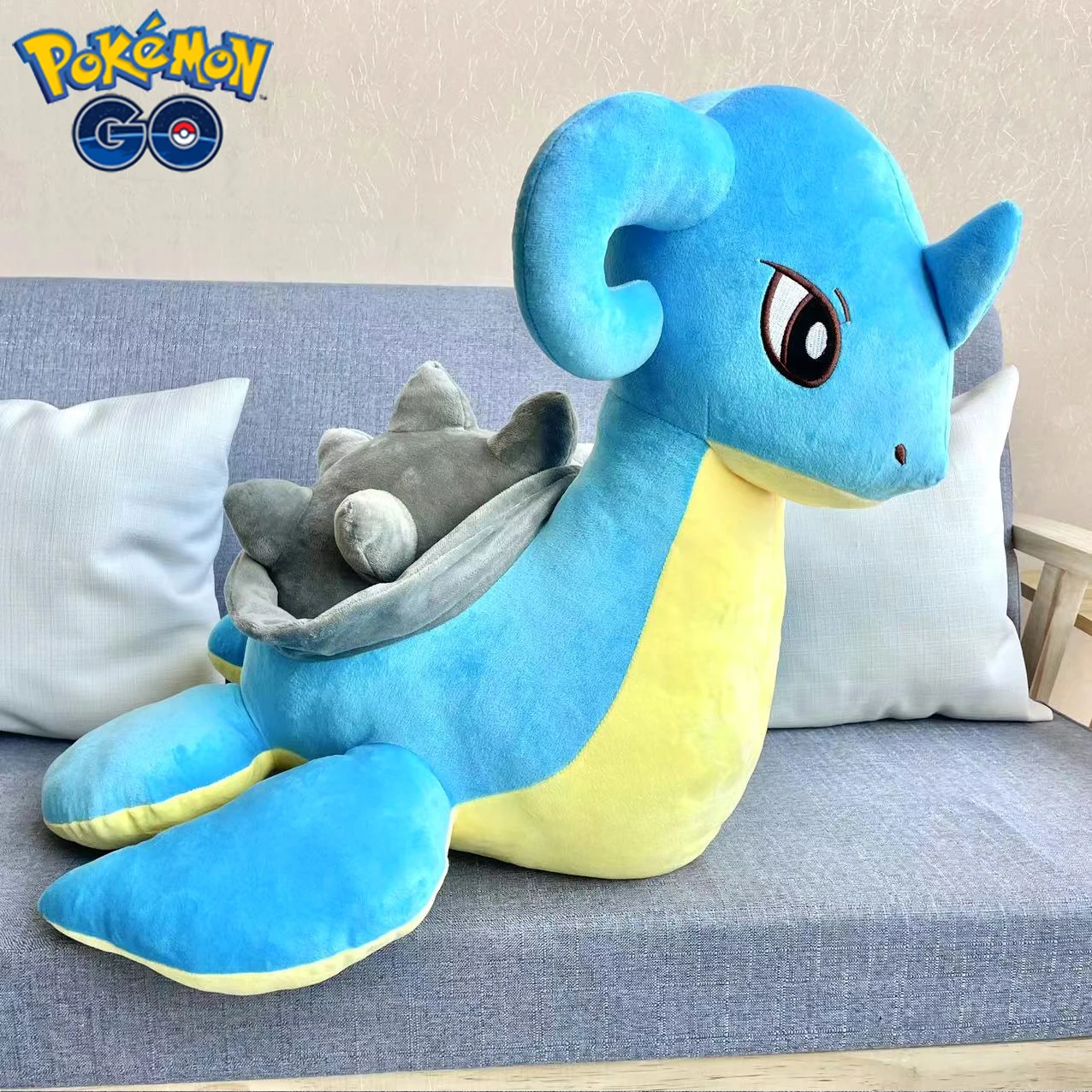 50-60cm Big Pokémon Lapras Plush Toys Anime Pokemon Lapras Stuffed Pillow Cute Animal Sofa Decorative Cushion Kids Birthday Gift