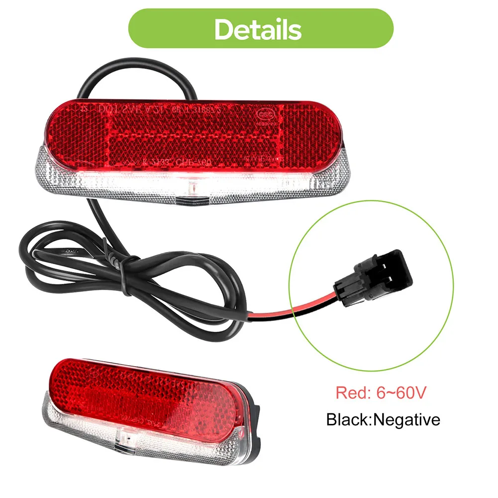 

36V 48V electric bike Tail Light Bicycle Light LED Rear Lamp Cable Length 97.5cm electric bicycle Tail Light 2Pin SM Connector