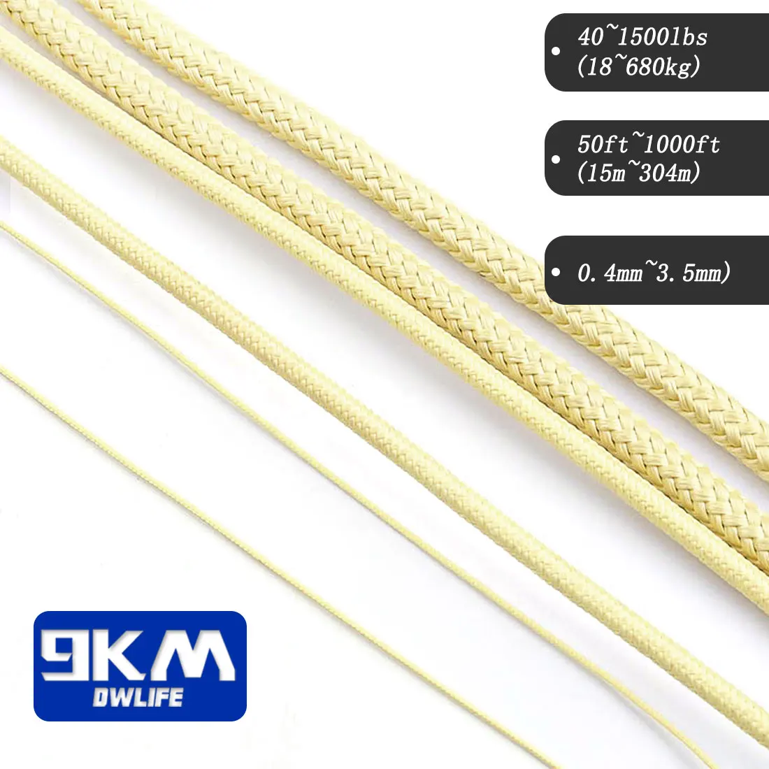 Kevlar Line 0.8mm~3.5mm Wear-Resistant Fishing Line Outdoor Camping Hiking Kite String Braided Fishing Assist Line Refractory