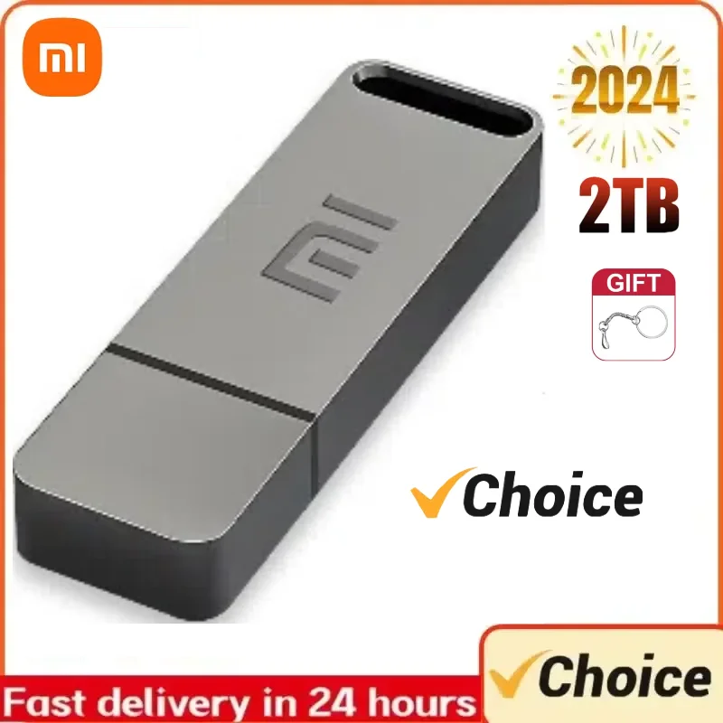 Xiaomi-Unidade Flash USB de Alta Velocidade, Pendrive Metal, Memory Stick, Disco para Mesa, PC, Telefone, 2TB, 1TB, USB 3. 0, 512GB