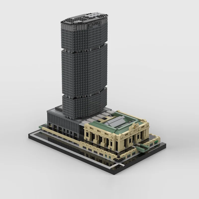 Street View Model MOC Building Bricks Metlife Building And Grand Central Terminal Modular Technology Children Gifts Assemble Toy