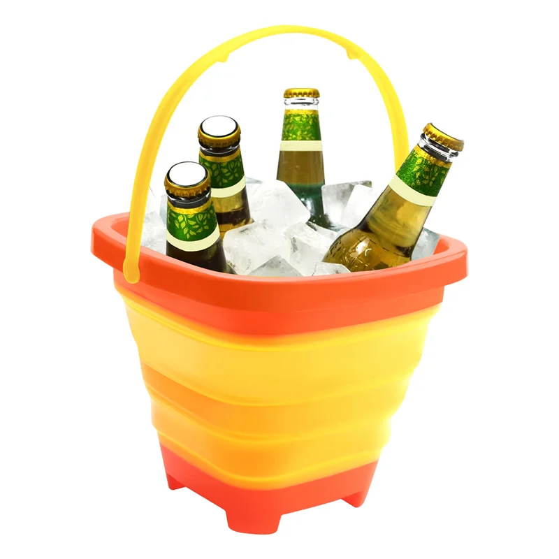 3 قطعة دلو قابل للطي دلو سطل قابل للطي دلاء رملية دلو سيليكون قابل للطي للأطفال لعب الشاطئ التخييم 2L #2