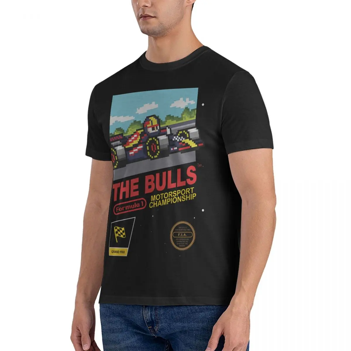 The Bulls Formula 1 F1 Videogame T Shirts Men 100% Cotton Casual T-Shirts Round Neck F1 Formula 1 Tees Short Sleeve Clothing