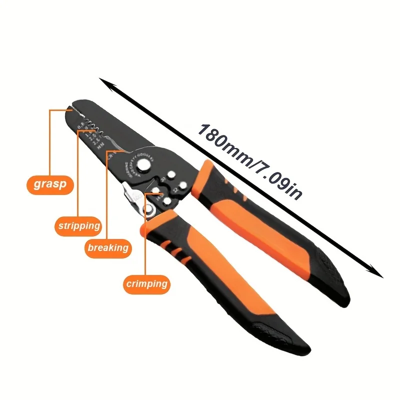 1pc Wire Crimper Multifunctional Wire StrippingTool Cable Stripper Versatile for All Cable Sizes，Cutting is sharp and effortless