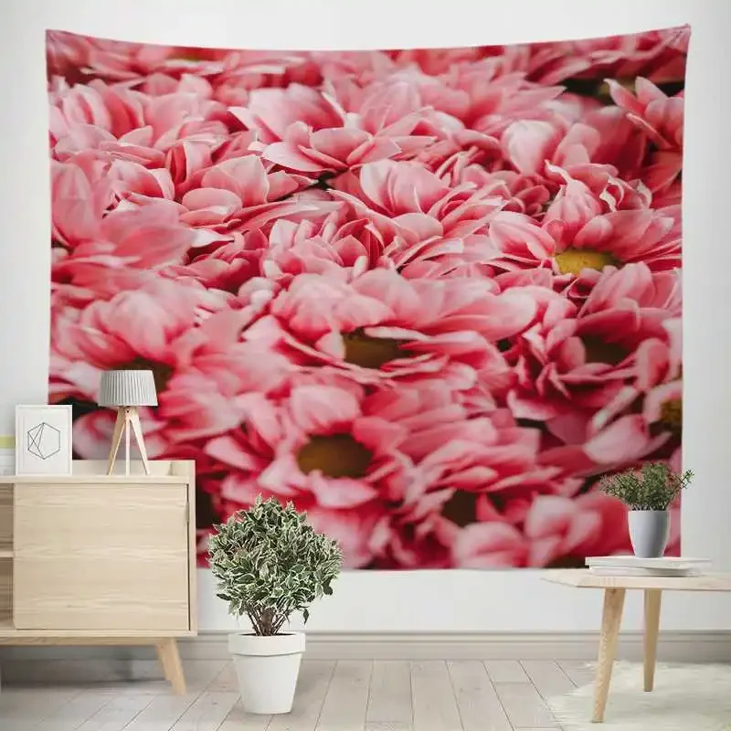 Flower Field Tapestry Plant Flower Series Tapestry Beautiful Scenery Decor Background Wall Hanging for Bedroom Living Room Dorm