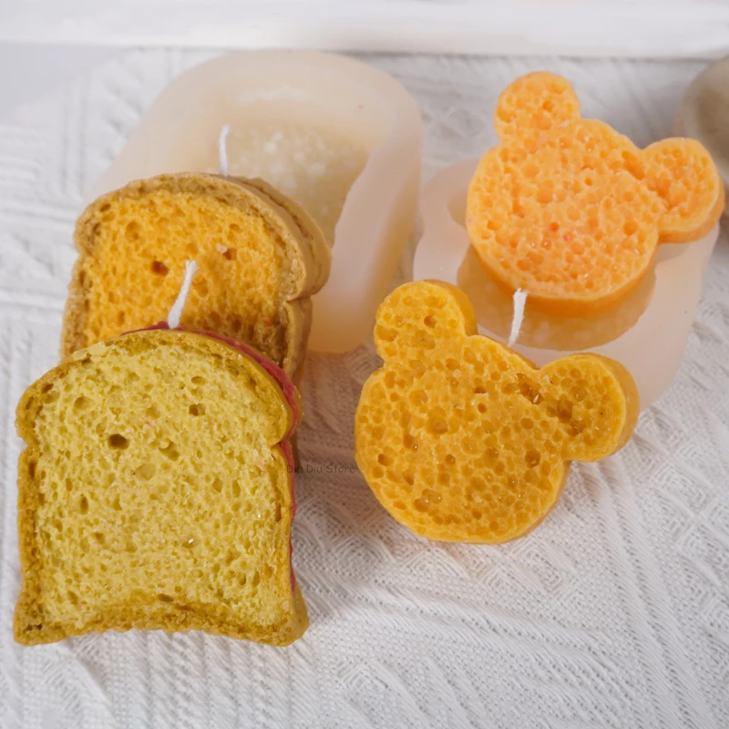 Slices of Bread Silicone Candle Mold DIY Handmade Aromath Soap Molds Plaster Resin Chocolate Cookies Baking Making Supplies