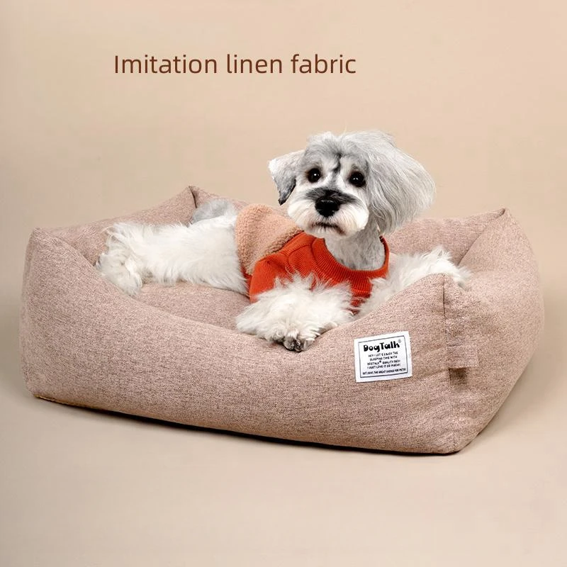 Detachable And High-end Cotton Dog Bed -stick Small And Medium-sized Dog Teddy Pet Cat Bed