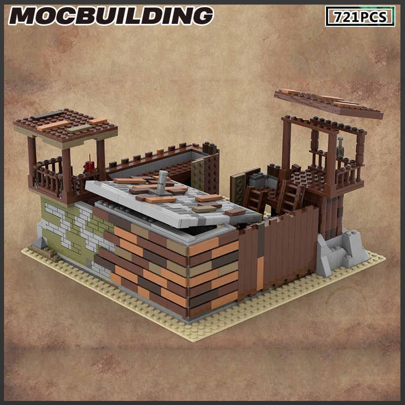 Stile occidentale paesaggio MOC Building Blocks piccola casa mattoni fai da te assemblare giocattoli collezione Display regali regali di natale