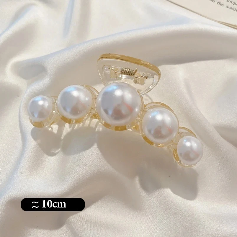 Big Pearl Hair Claw For Women Ladies Makeup Hair Barrettes Hair Accessories Korean Cross Crab Hair Clip Fashion Girl Headwear