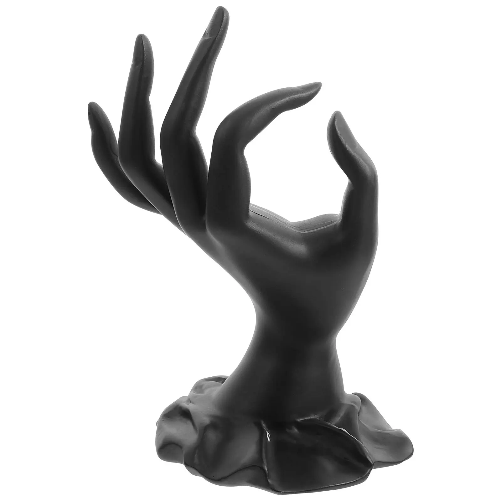 1 قطعة الراتنج عالية الجودة موافق لفتة حلقة سوار رف شاشة أسود منظم بشكل أنيق حلقة عرض موقف المعرضة رف اليد