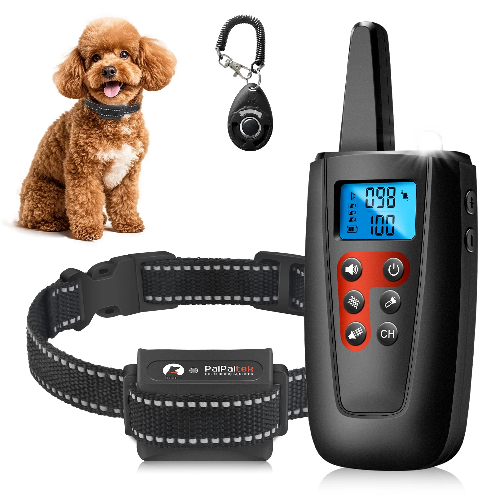 

Вибрационный ошейник для собак с радиусом действия 3300 футов, дистанционный ошейник для дрессировки собак, ошейник против лая с режимами звука и вибрации, ошейник для собак без электрошока, IPX7