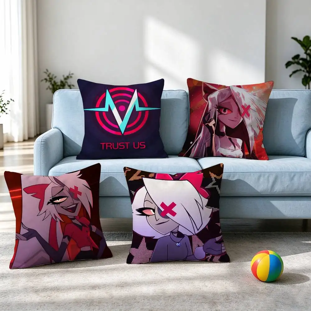Vaggie Charlie Hazbin Hotel  Pillow Case Square Double-Sided Sofa Cushion Cover Bedroom Bedside Pillow Gift