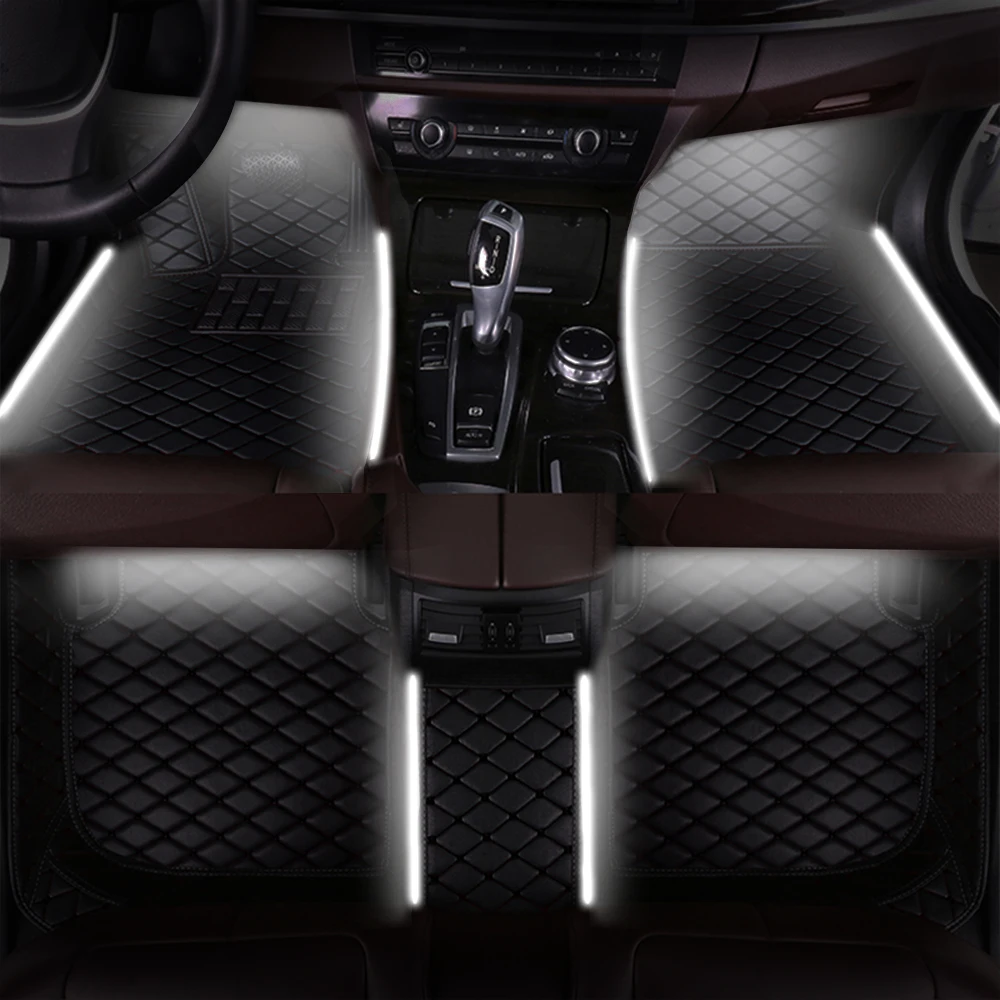 LED Car Floor Mats Full Set For Aston Martin V8 Vantage 2006-2012 Car Accessories Carpet Luminous Lamp Car Mat