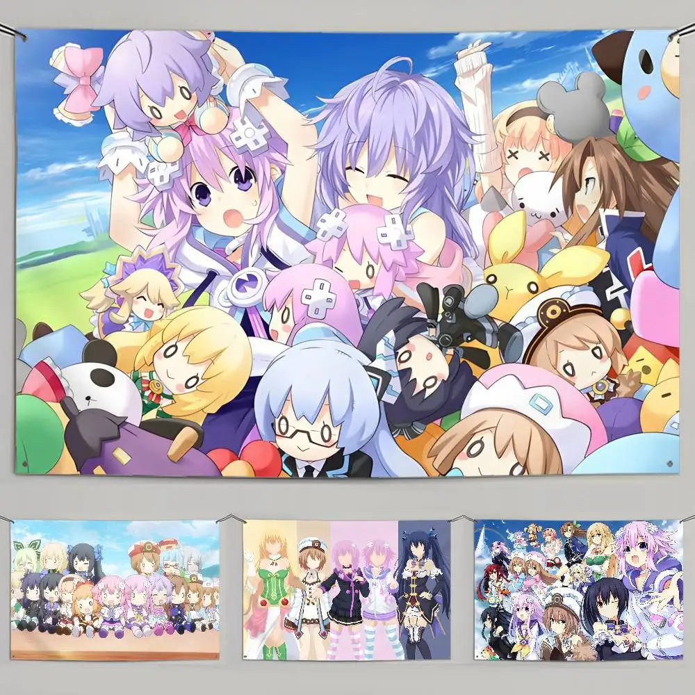 Hyperdimension Neptunia Flag Custom Flags Wall Hanging Tapestry Outdoor Decorative flag Background Blanket