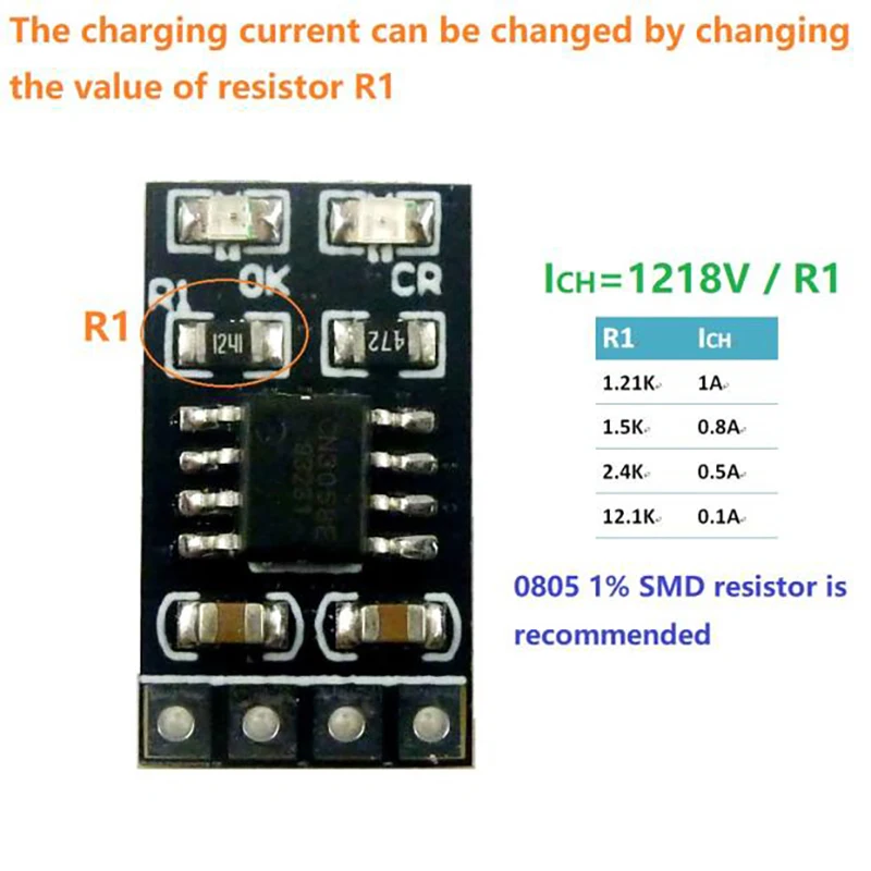 1A 3.2V 3.6V LiFePO4 Lithium Battery Charging Module Cell Battery Charger input 3.8V 4.2V 4.5V 5V for Ebike UPS Car  Solar