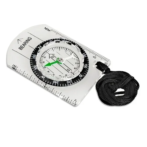 Imagem -02 - All-in-one Mini Régua para Camping ao ar Livre Base Plate Compass Mapa Régua Papelaria Bonito Material Escolar