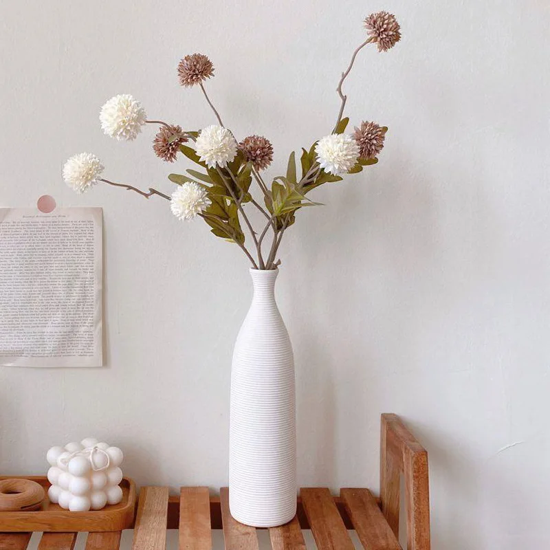 Nordic ins style ceramic vase dried flower clothing store ornament simple wabi sandy wind art living room soft decoration