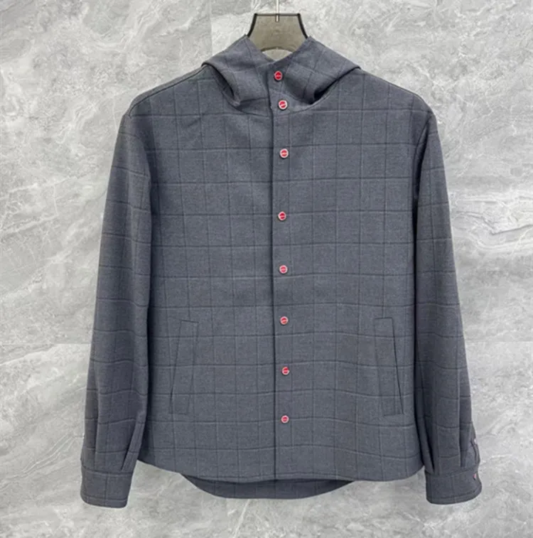 تخصيص أوروبا وأمريكا ملابس رجالية جديدة شتاء 2025 بأكمام طويلة مقنعين واحدة الصدر موضة الصوف سترة متقلب #2