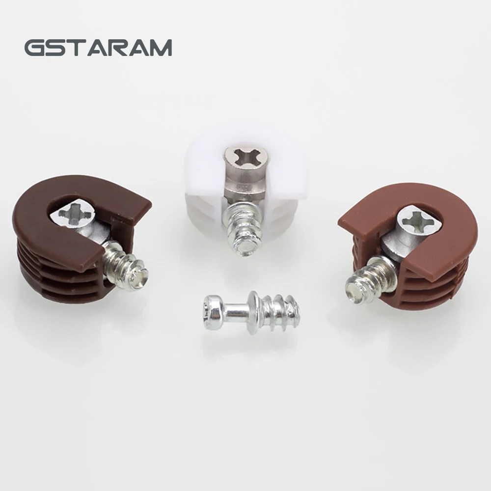 10pcs Furniture Cupboard Cabinet Bracket Pin Pegs plank 3in1plastic Support Bracket Cam Connector hardware Fixing fittings