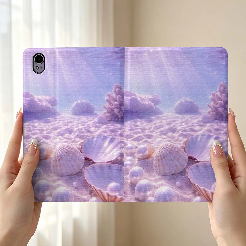 Purple Seabed Art For Huawei MediaPad MatePad Honor Pro V6 9 V8 X9 X 10 13.3 12.3 11 11.5 Inch Tablet Case Pen Tray