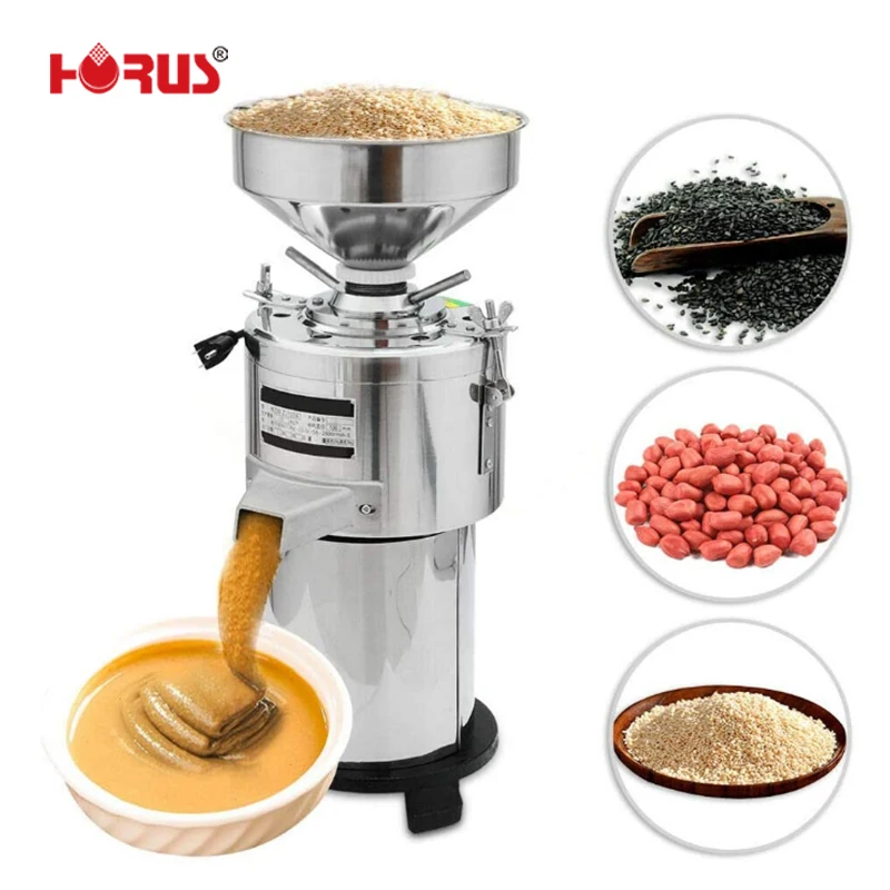 Electric Tahini Grinder 35kg/h High-efficiency Sesame Paste Machine With Motor For Bakery & Seasoning Plant