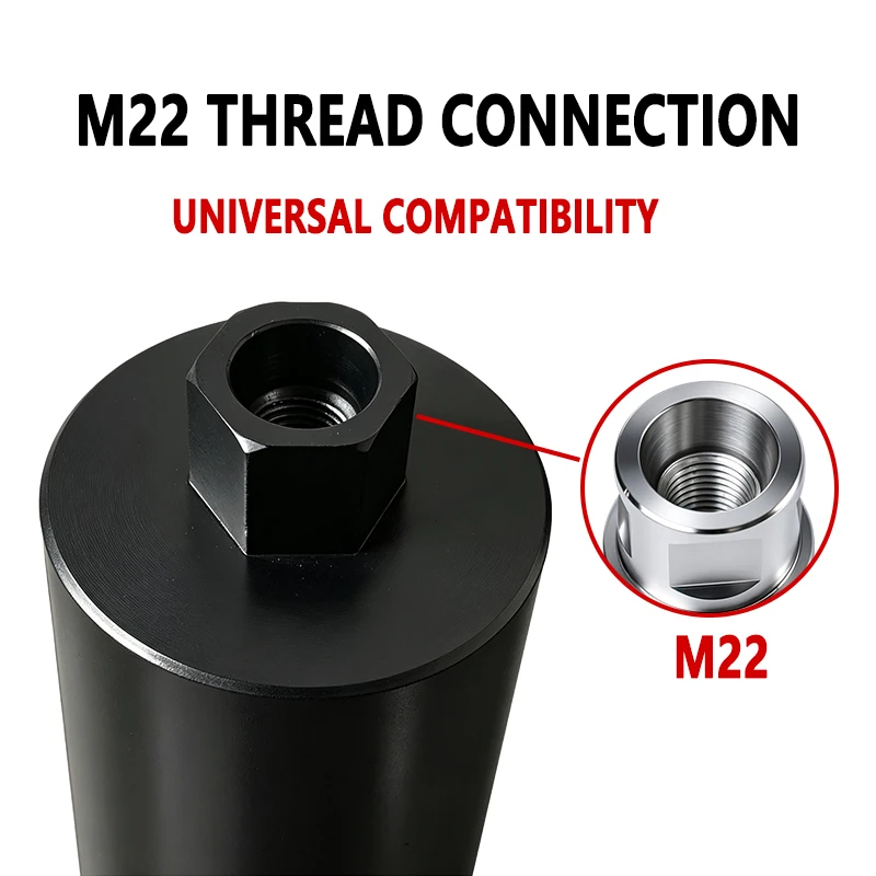 

Diamond drill bit diameter range 25-254mm Total length of drill bit for wet and dry reinforced concrete 400mm M22 threaded conne