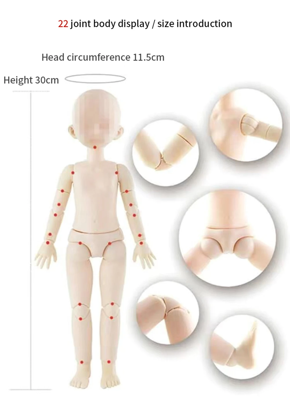 30cm BJD Doll Body with 22 Movable Joints Fashion 1/6 Blythe Doll Include Shoes Beautiful 3D Eyes DIY Toys for Kids