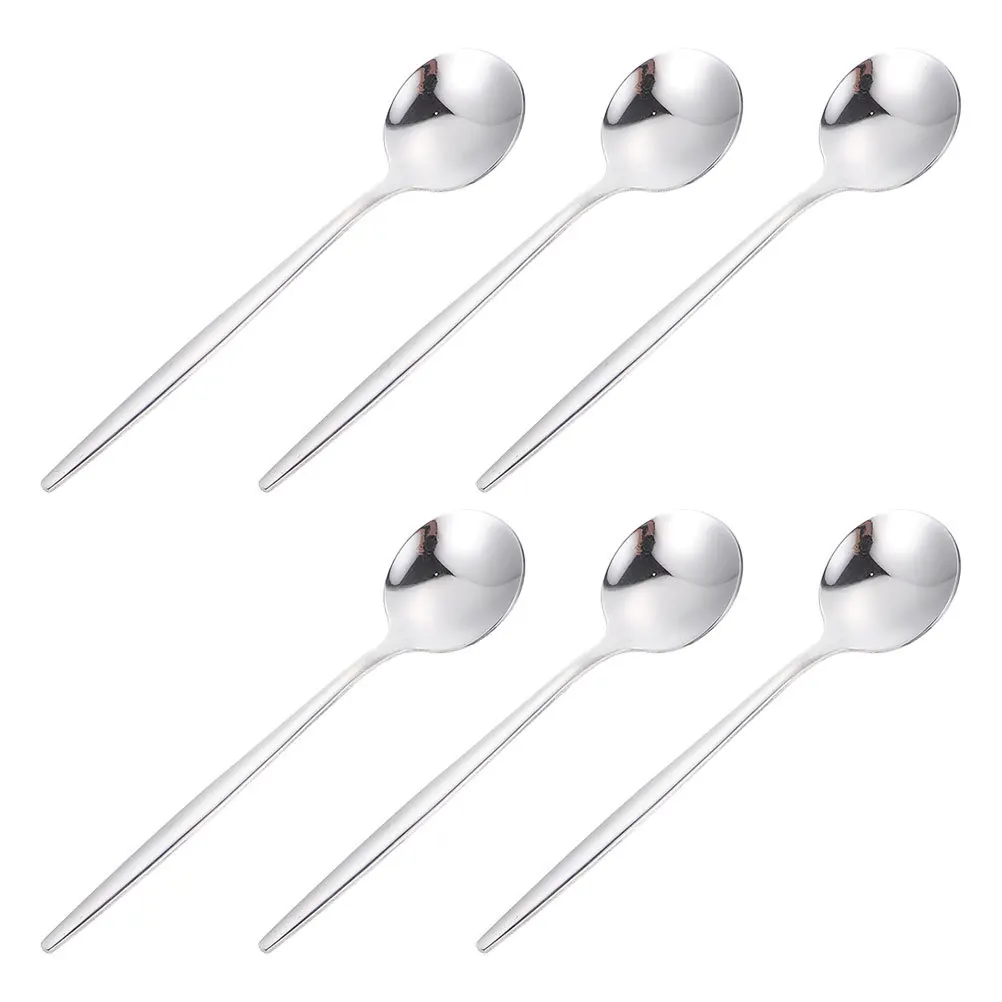 

6Pcs Stainless Steel Soup Spoons Set Smooth Dinner Spoons for Home Kitchen Restaurant Dishwasher Safe Metal Silverware