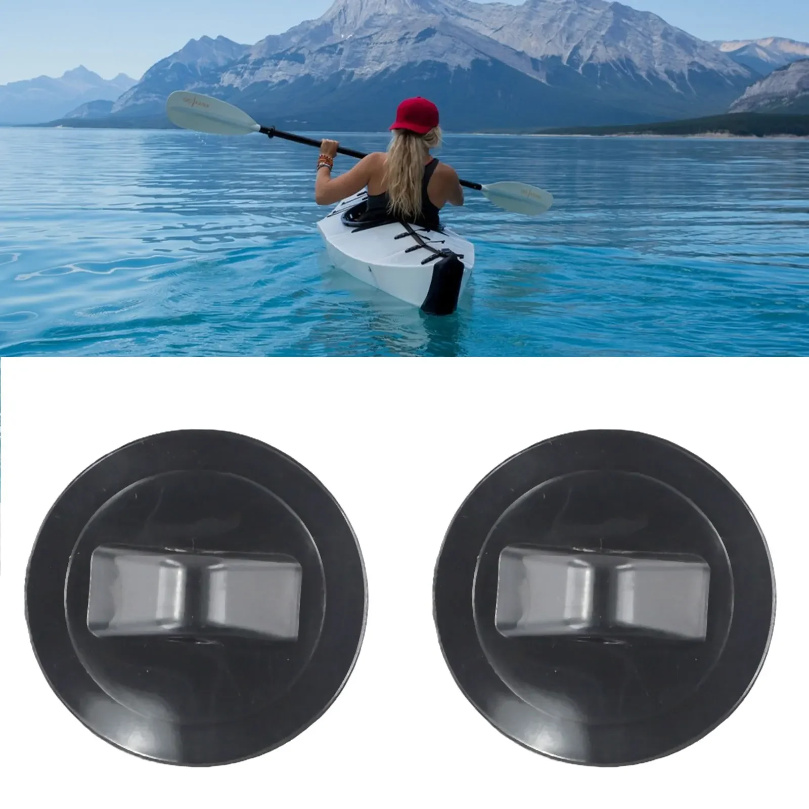 

2pcs Inflatable Boat Safety Rope Buckle PVC Awning Buckle Anchor Rope Buckle Black Grommets Tough Canoes Accessories