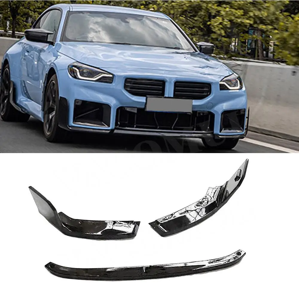 VACOMUL ABS Gloss Black Front Bumper Lip Spoiler for BMW M2 G87 2Door 2023 + Head Bumper Lip Guard Car Styling Carbon Look