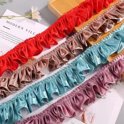 30 Yards 55MM Chroma Colorful Double Satin Wavy Ribbon leaf Skirt Lace Bows DIY Handmade Hair Accessories Gown Material 325