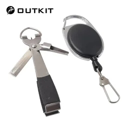 OUTKIT Fishing Stainless Steel Nipper Line Cutter Clipper Hook Eye Cleaner Quick Knot Tools Hook Sharpener Fly Tying Tool Tackle