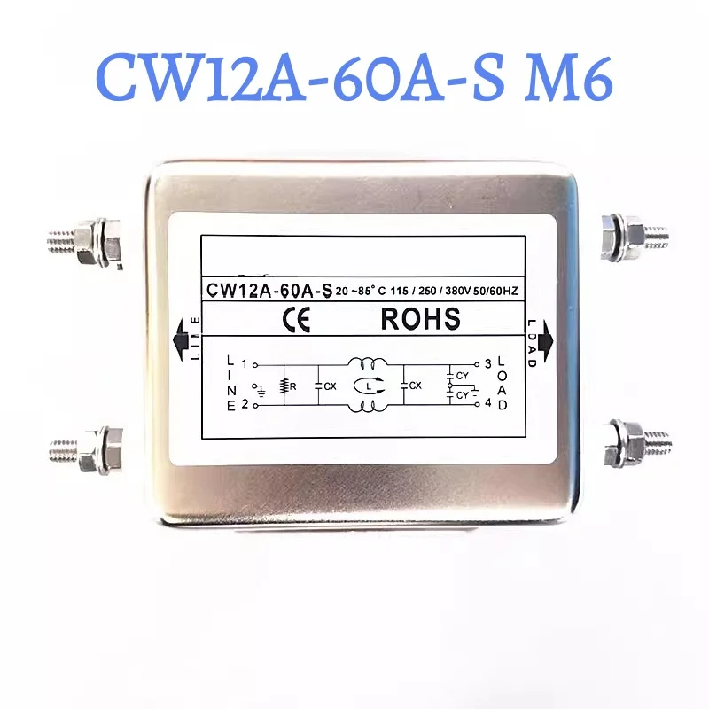 Single-Phase AC Power Filter CW12A-15/20/40/50/60A-S Screw Terminal Type Anti-Interference for Servo & Frequency Converter 115/2