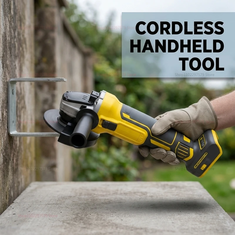 125mm Cordless Brushless Angle Grinder 9000RPM Metal Wood Cutting Polishing Tool 20V Battery Compatible for DIY and Professional